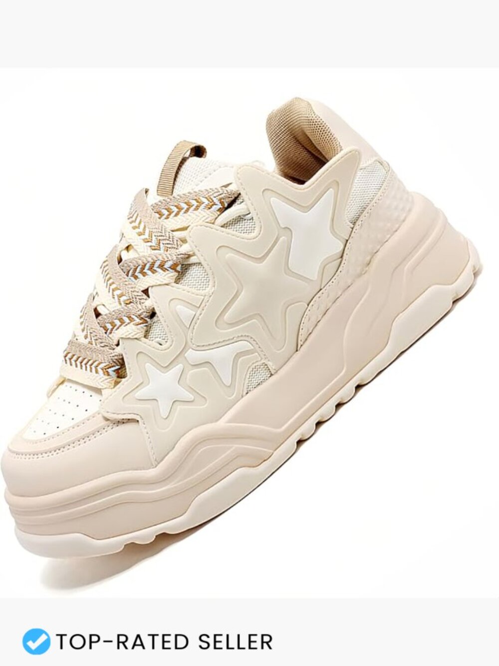 Unisex Chunky Platform Sneakers Star Casual Walking Shoes Cute Trendy